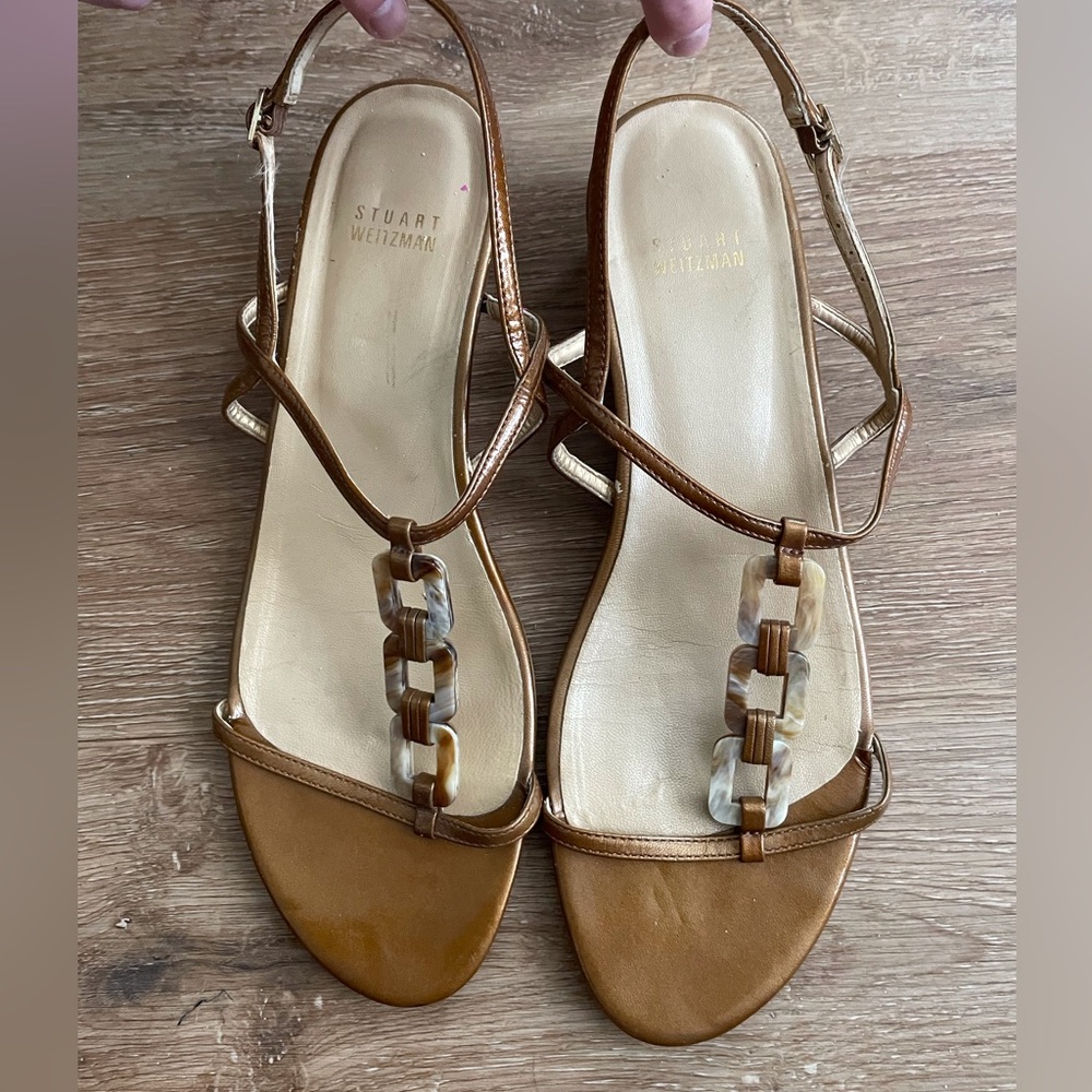 Stuart Weitzman Leather Sandals.